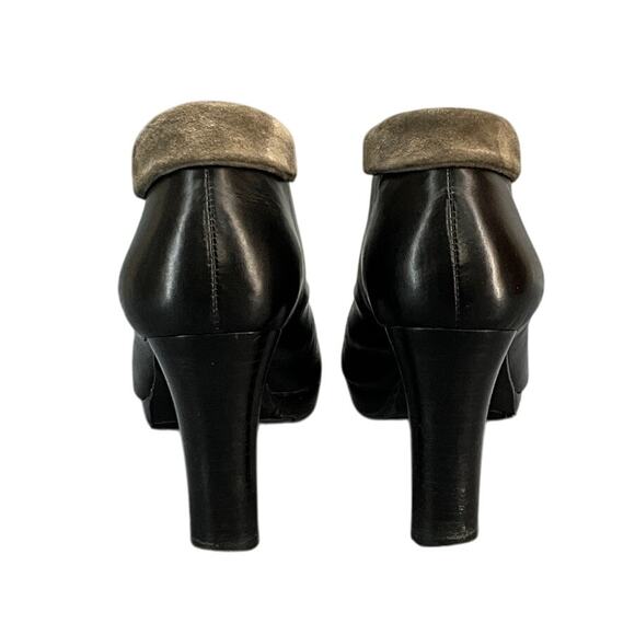 Brighton Stacey Black Leather Heel Front Zip Ankle Bootie Women 8.5 - Picture 6 of 8